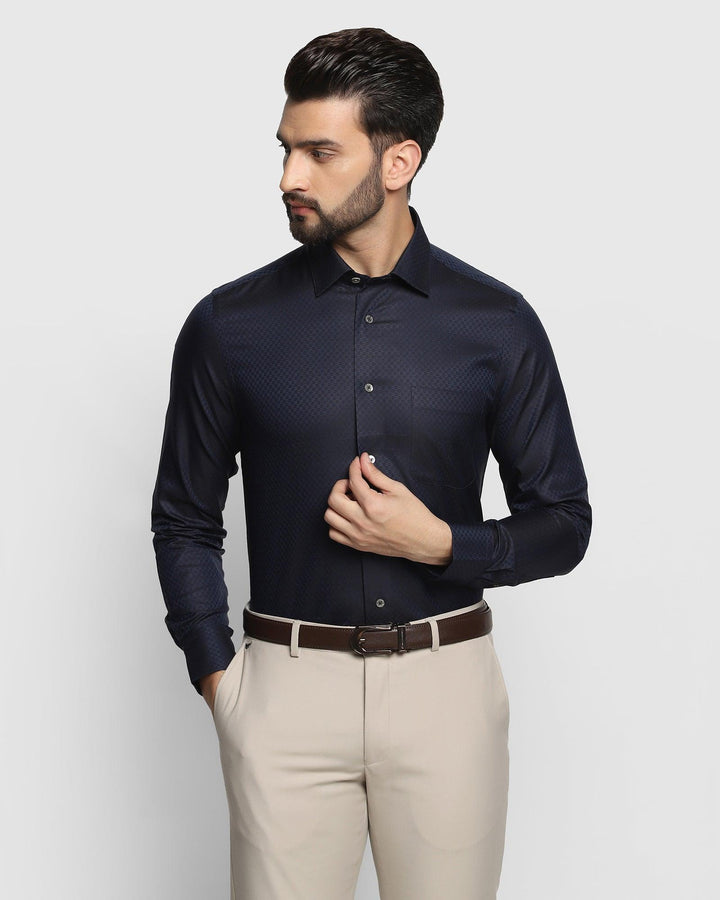 Luxe Formal Navy Printed Shirt - Jacko