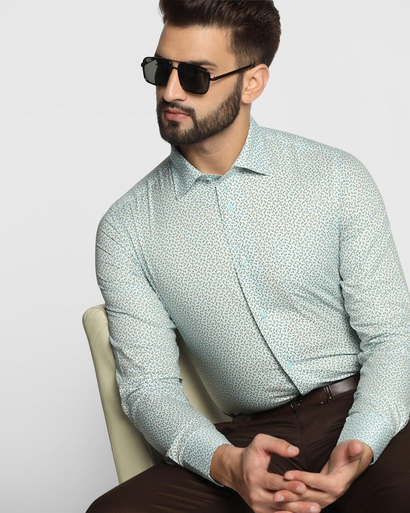 Formal Aqua Printed Shirt - Boss