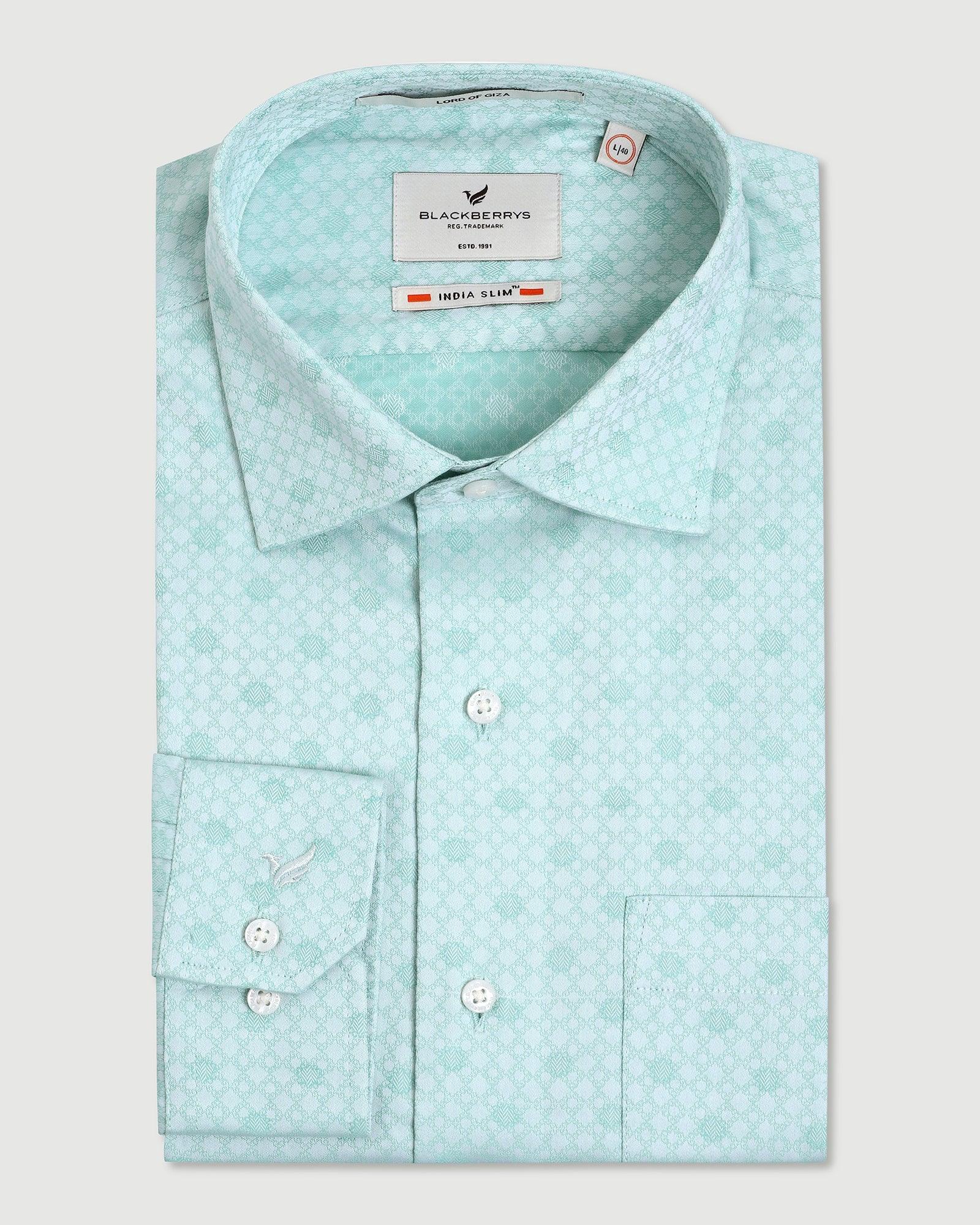 Formal Aqua Printed Shirt - Rovin