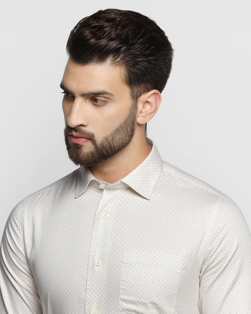 Formal Beige Printed Shirt - Master