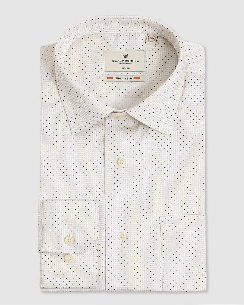 Formal Beige Printed Shirt - Master