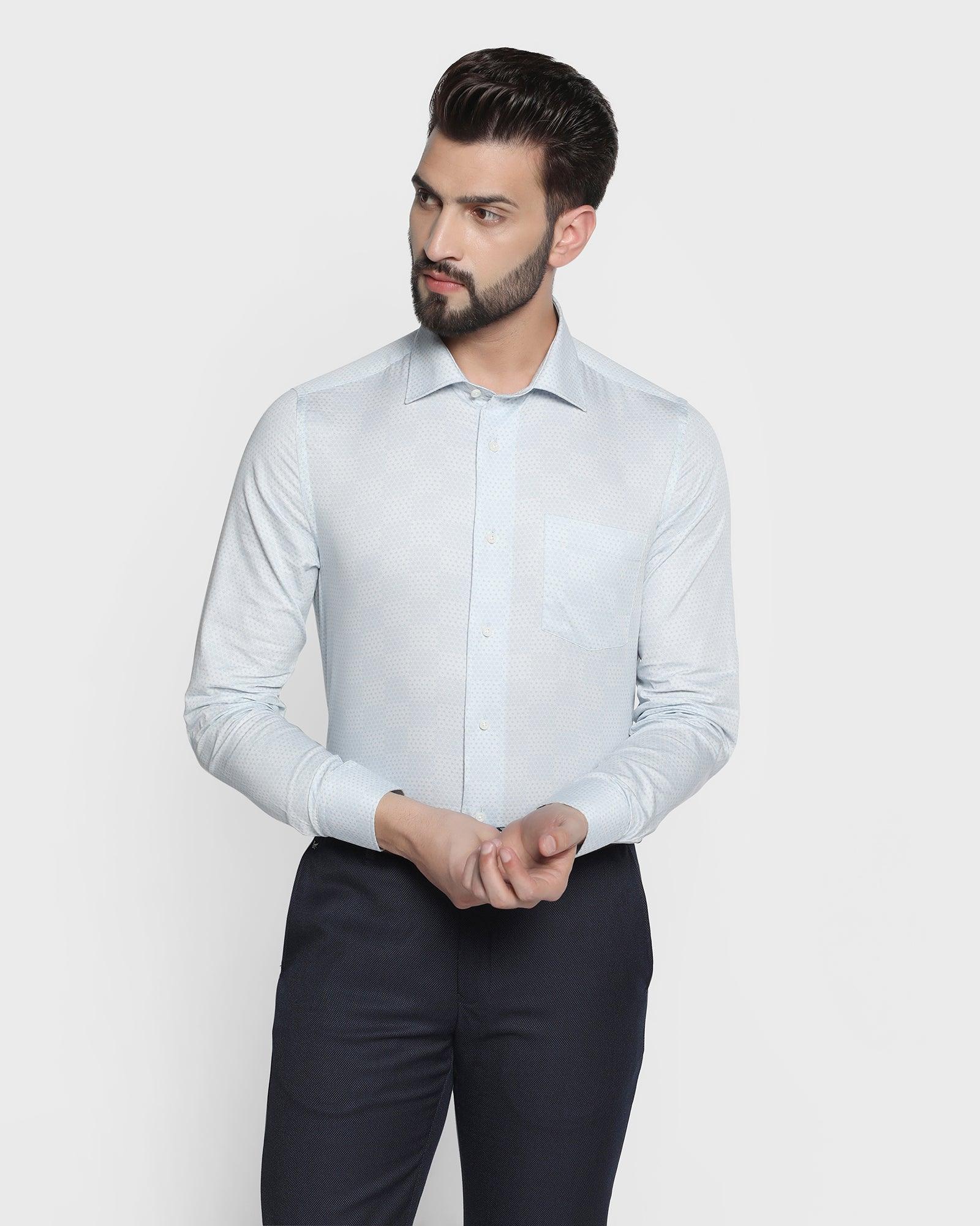 Formal Blue Printed Shirt - Agnas