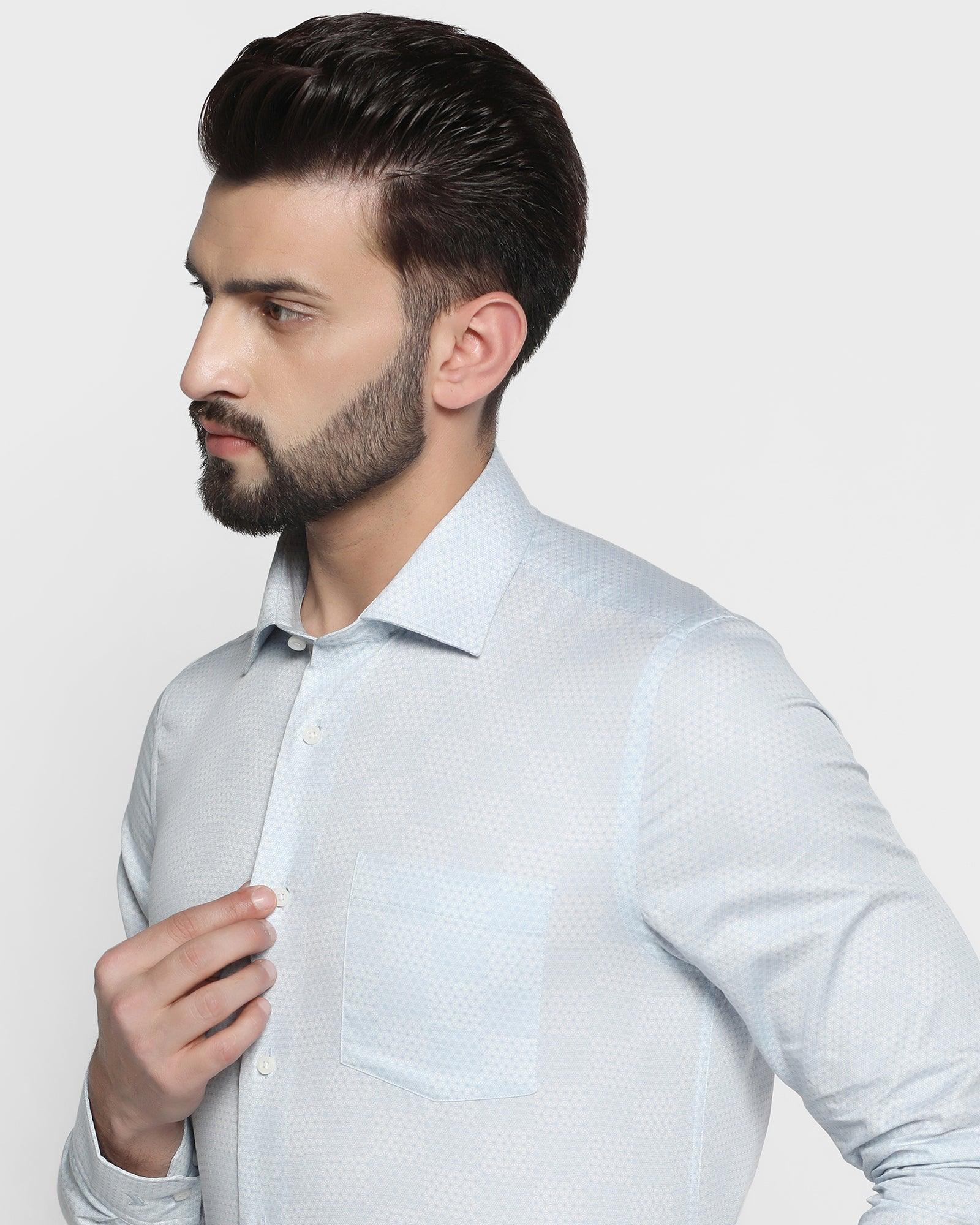 Formal Blue Printed Shirt - Agnas