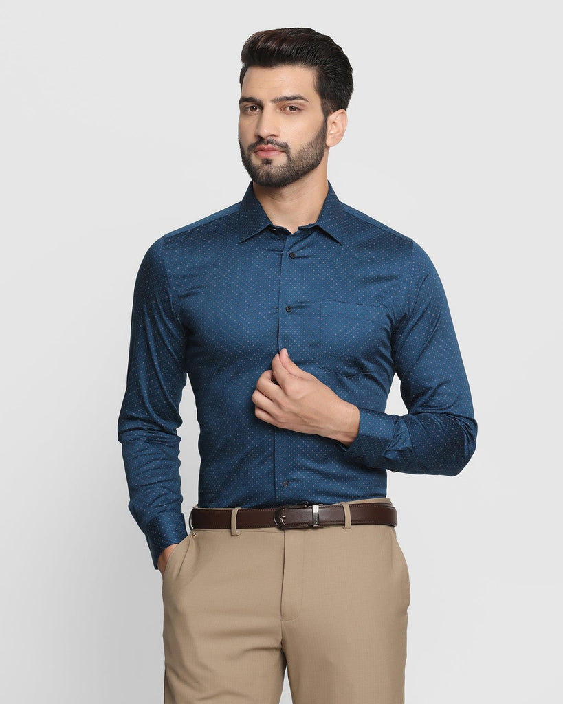 Formal Blue Printed Shirt - David