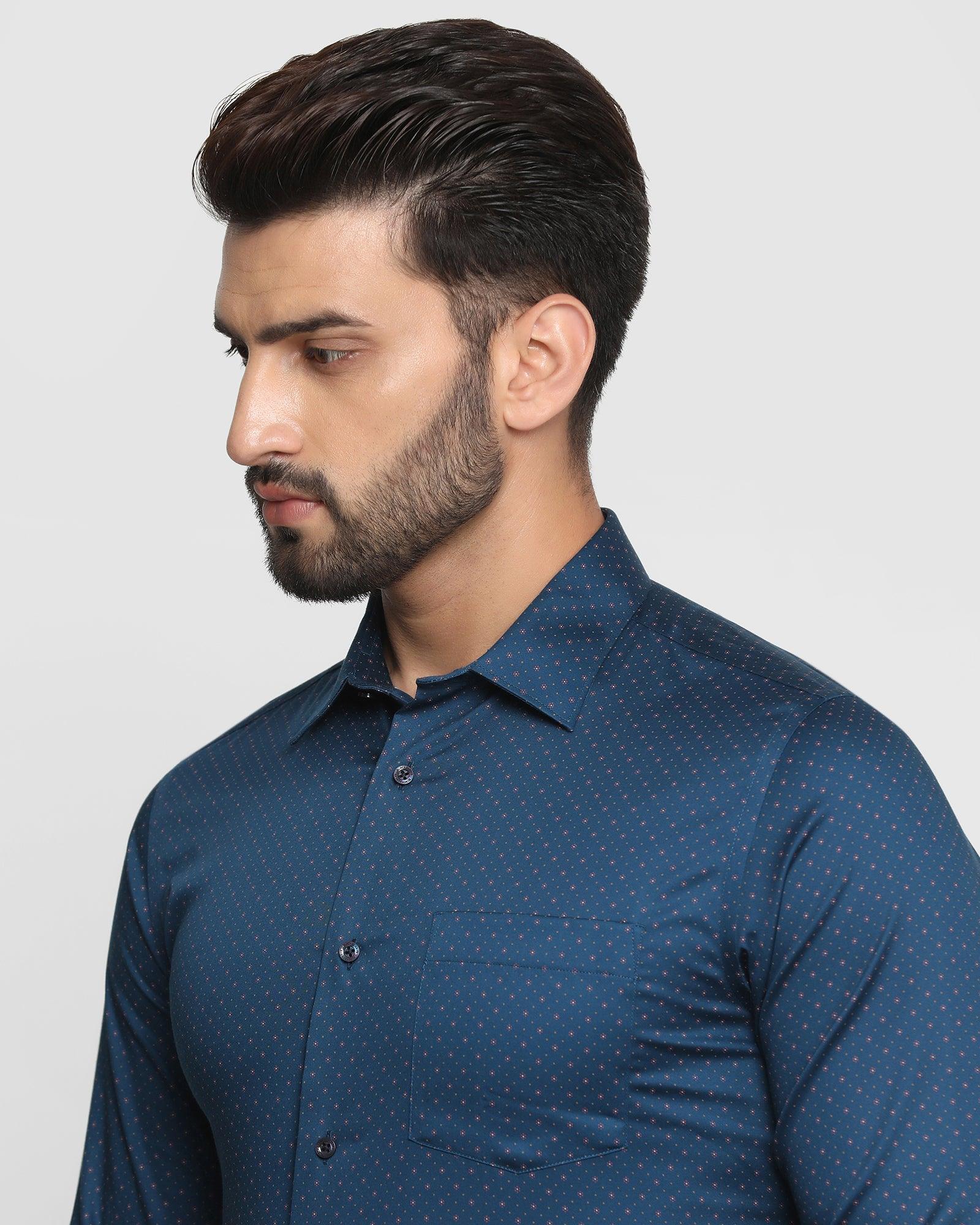 Formal Blue Printed Shirt - David