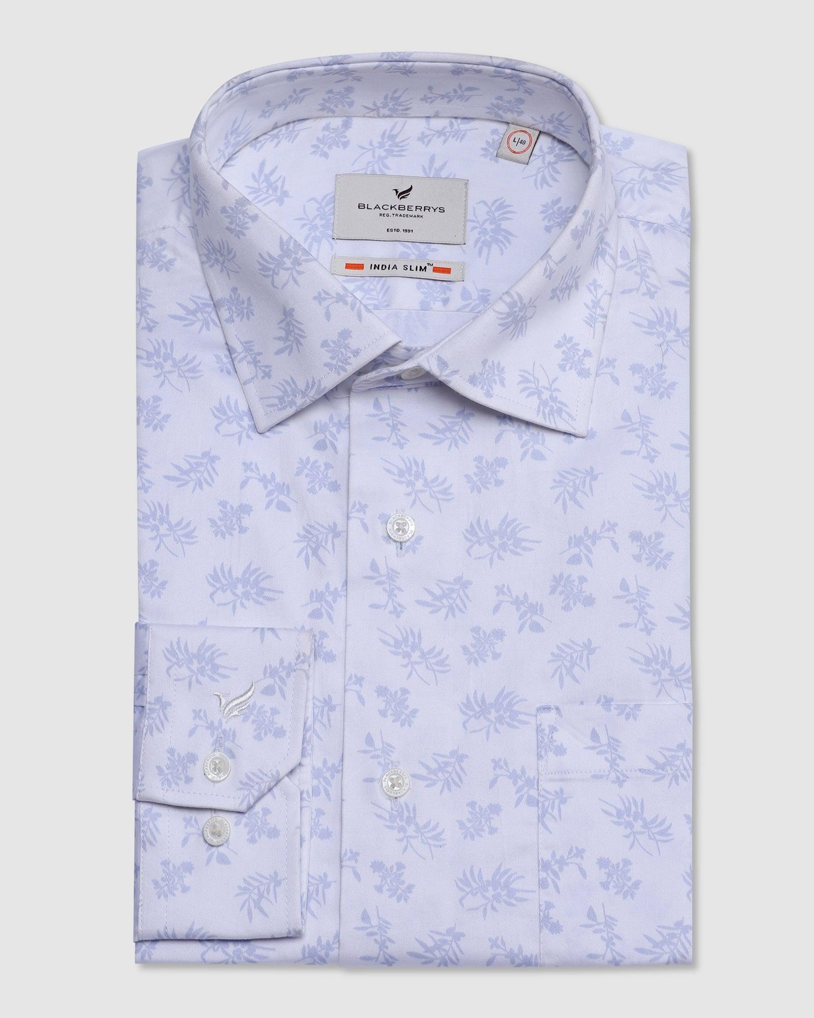 Formal Blue Printed Shirt - Forte
