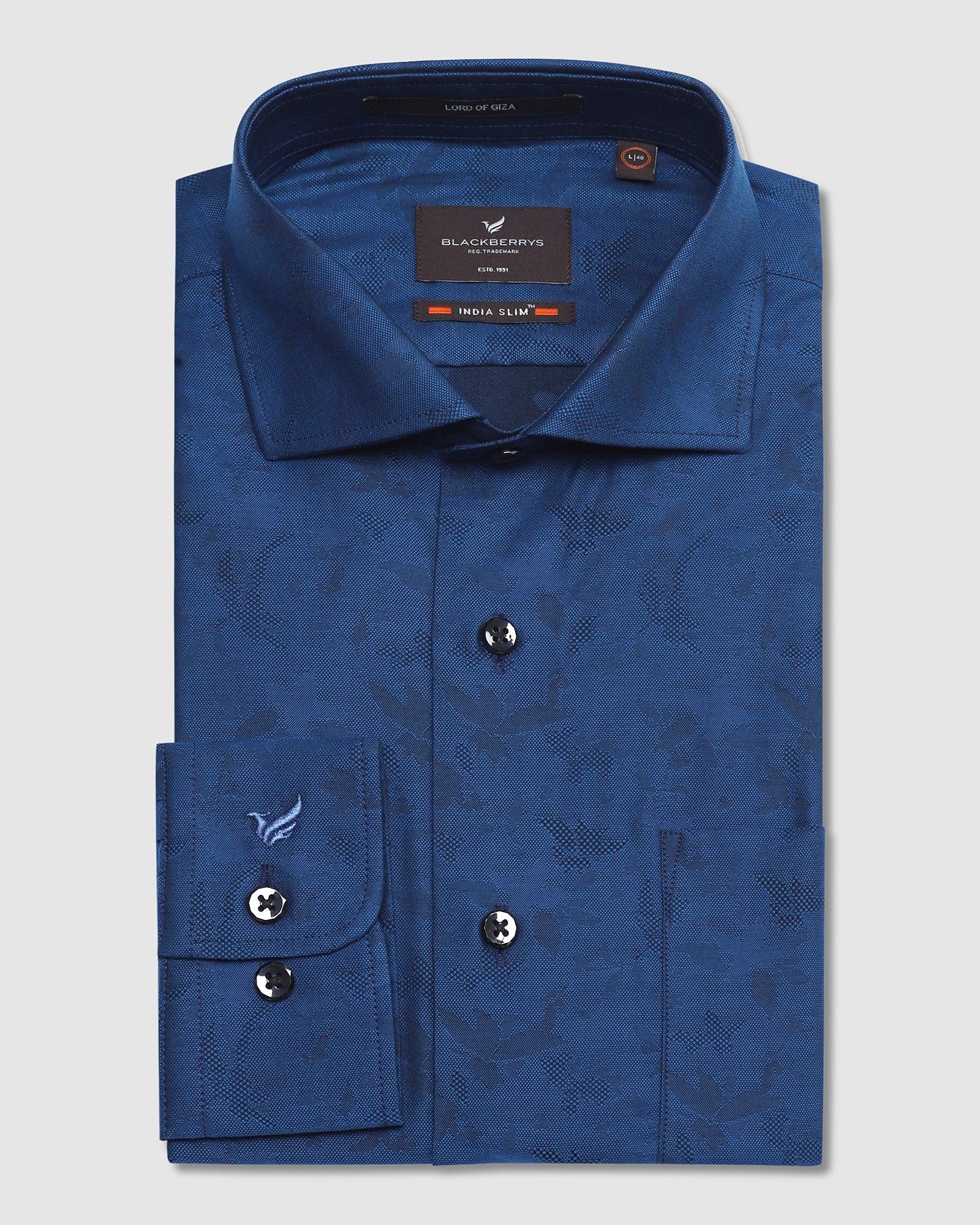 Formal Blue Printed Shirt - Jepsen