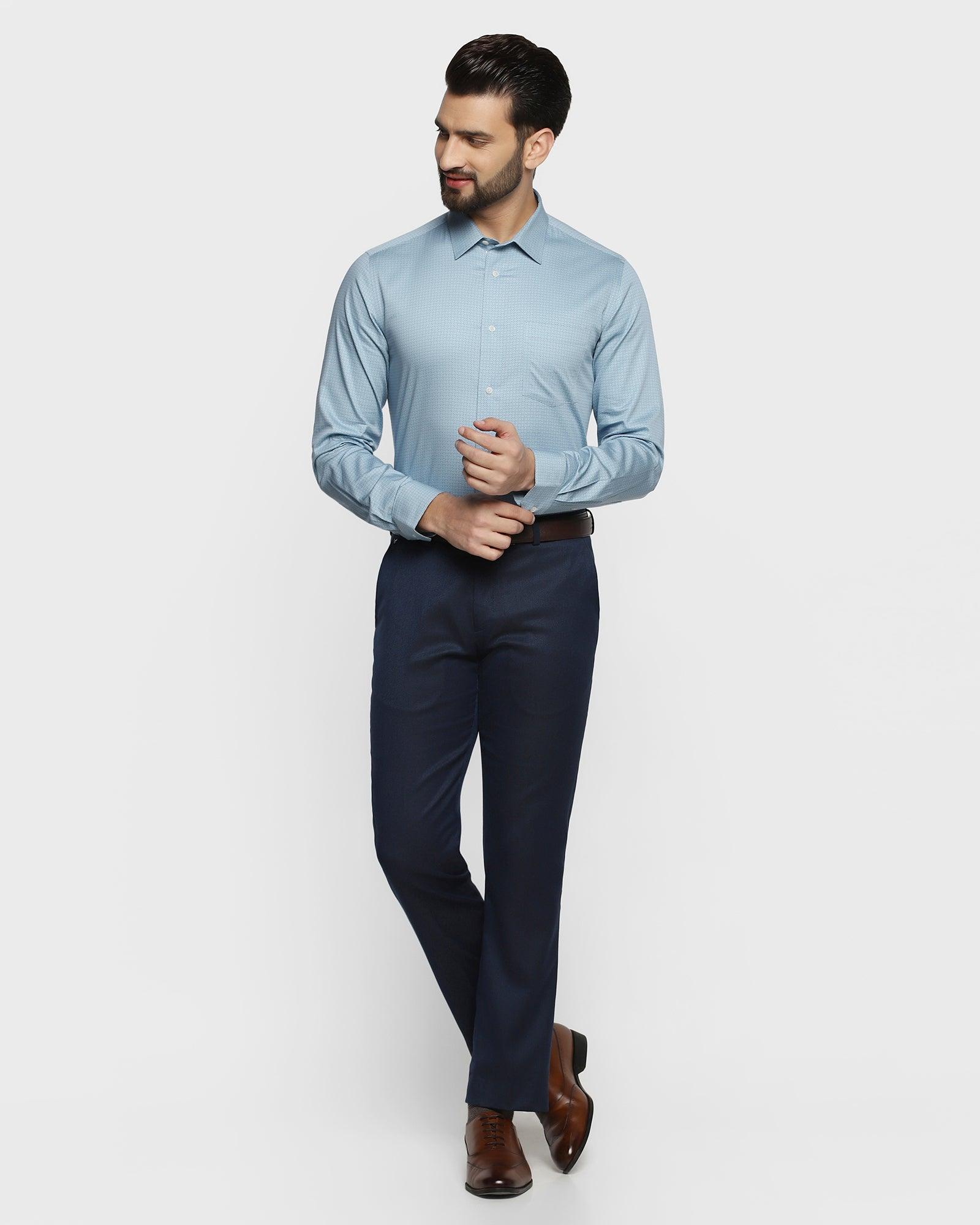 Formal Blue Printed Shirt - Rodster