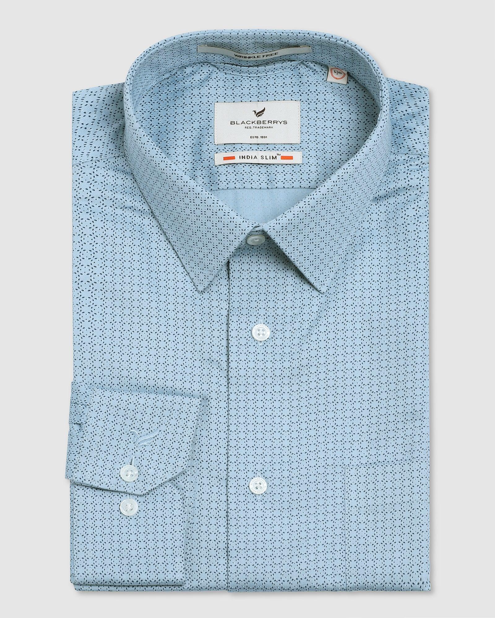 Formal Blue Printed Shirt - Rodster