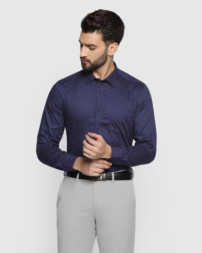 Formal Blue Printed Shirt - Wong