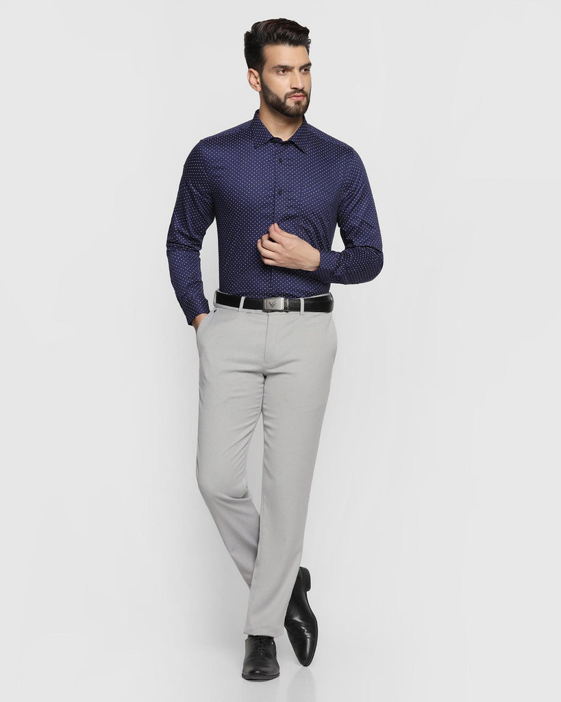 Formal Blue Printed Shirt - Wong