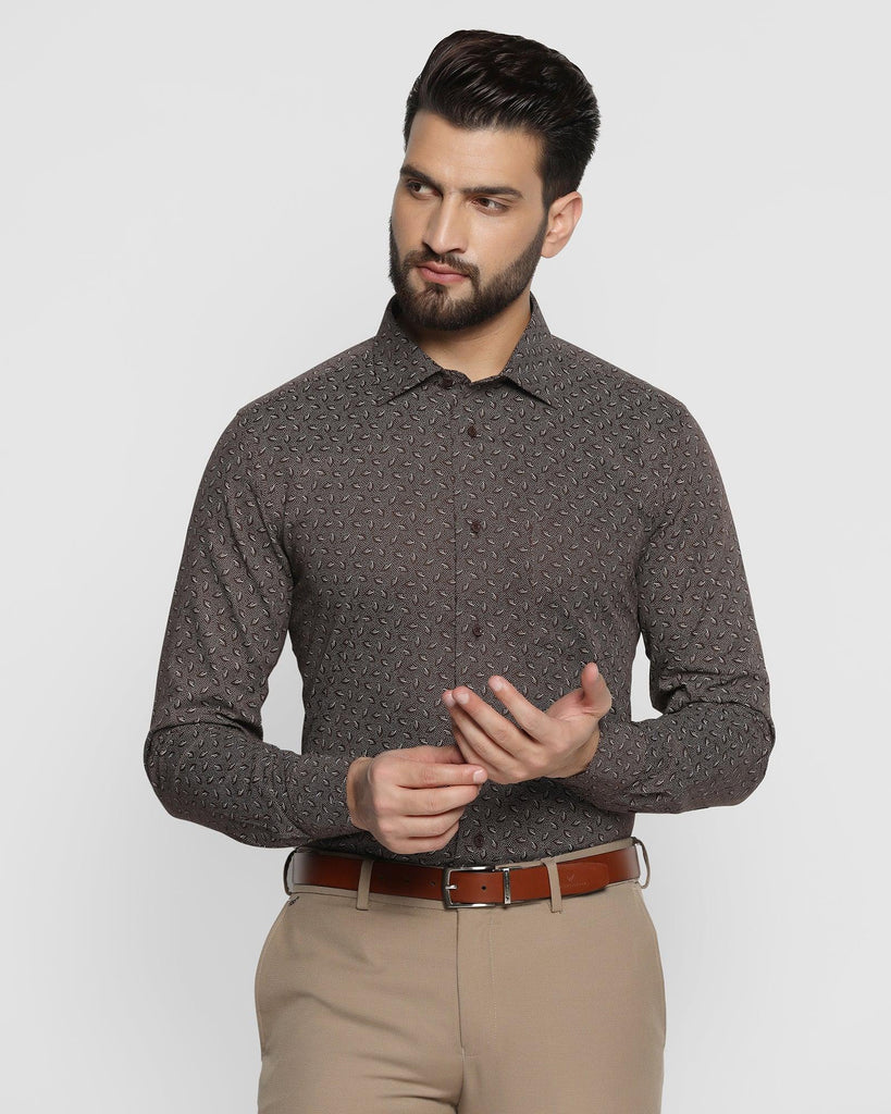 Formal Brown Printed Shirt - Lauren