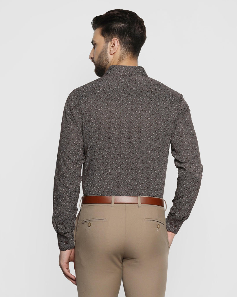 Formal Brown Printed Shirt - Lauren