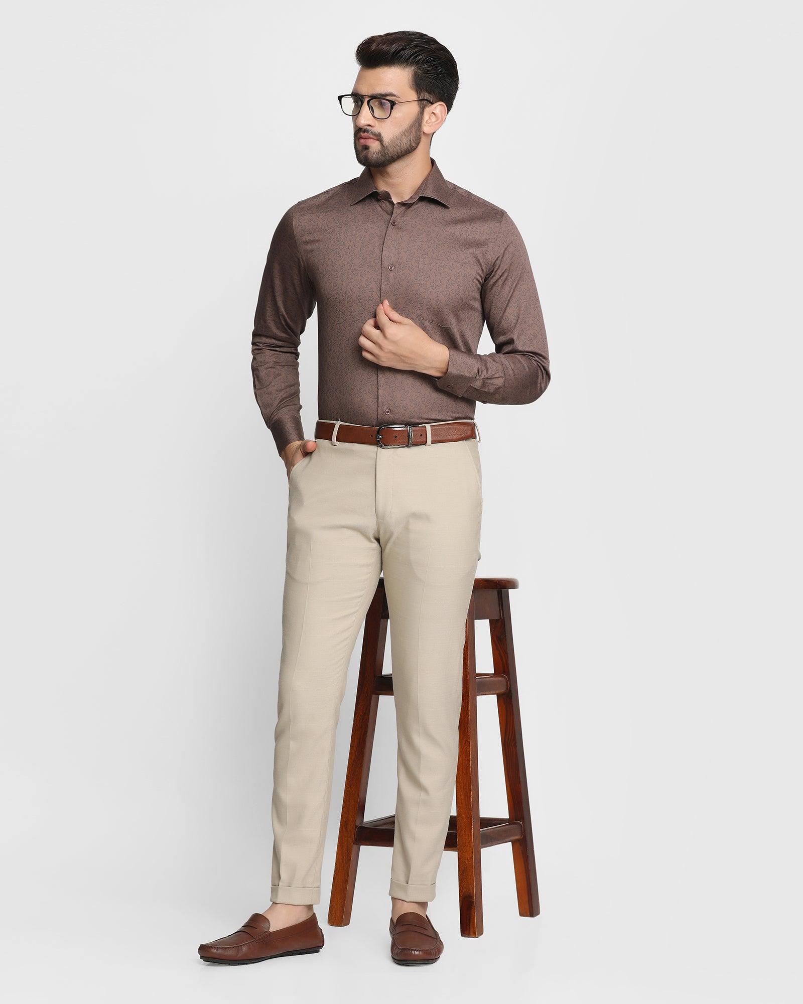 Mix and Match Brown Shirt Black Pants Outfit Ideas for Men