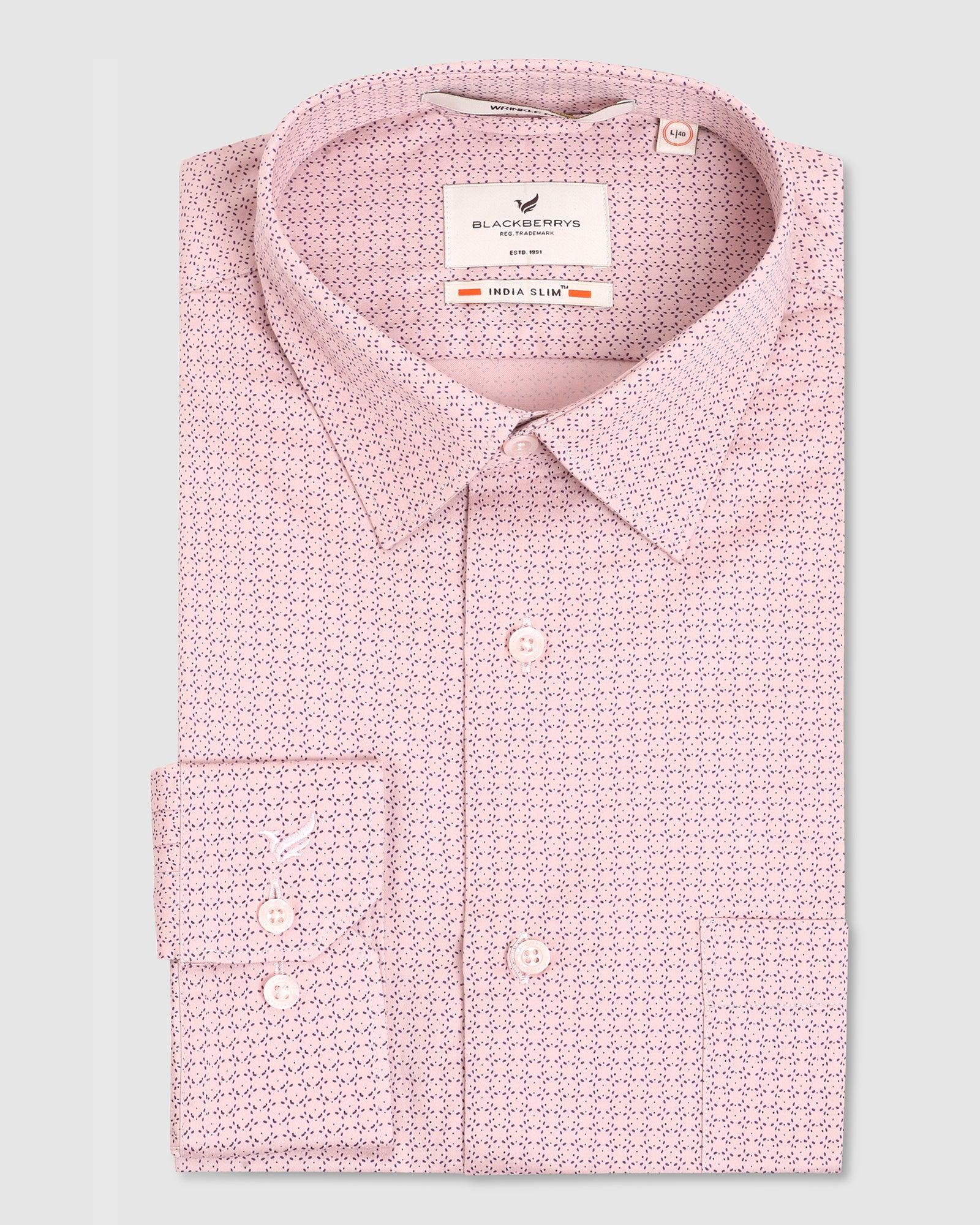 Formal Dusty Pink Printed Shirt - Rodster