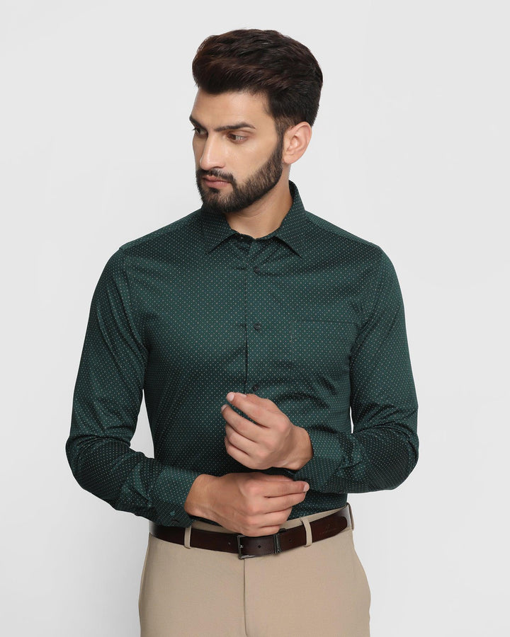 Formal Green Printed Shirt - Trout