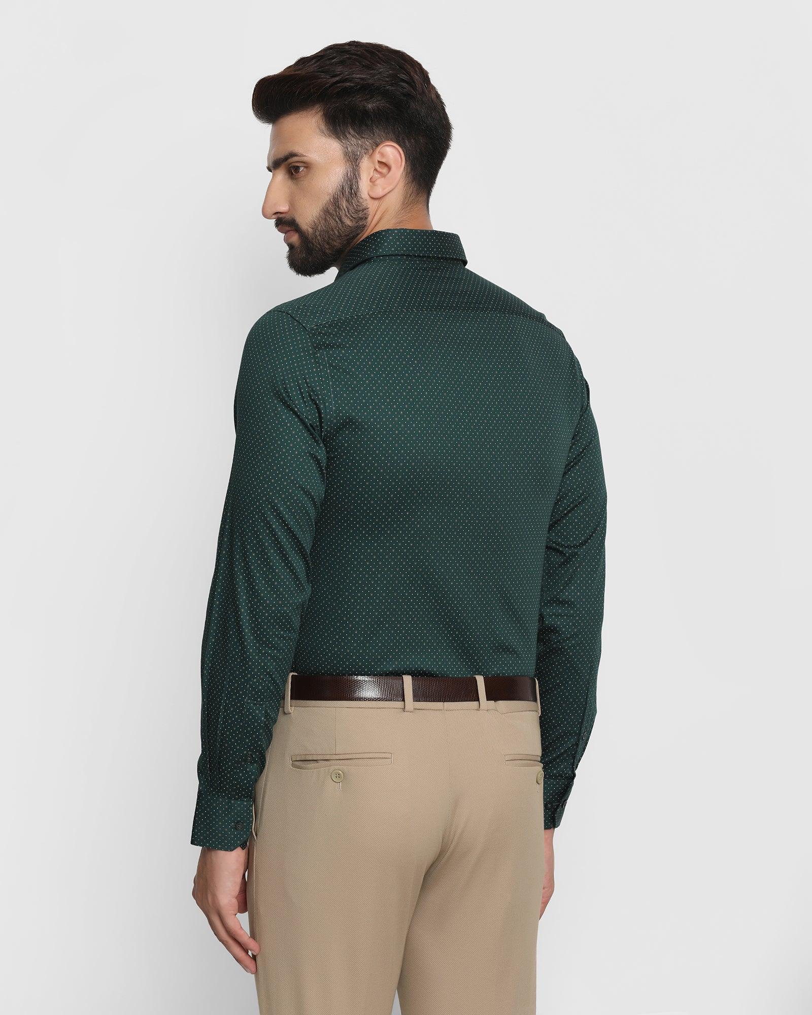 Formal Green Printed Shirt - Trout