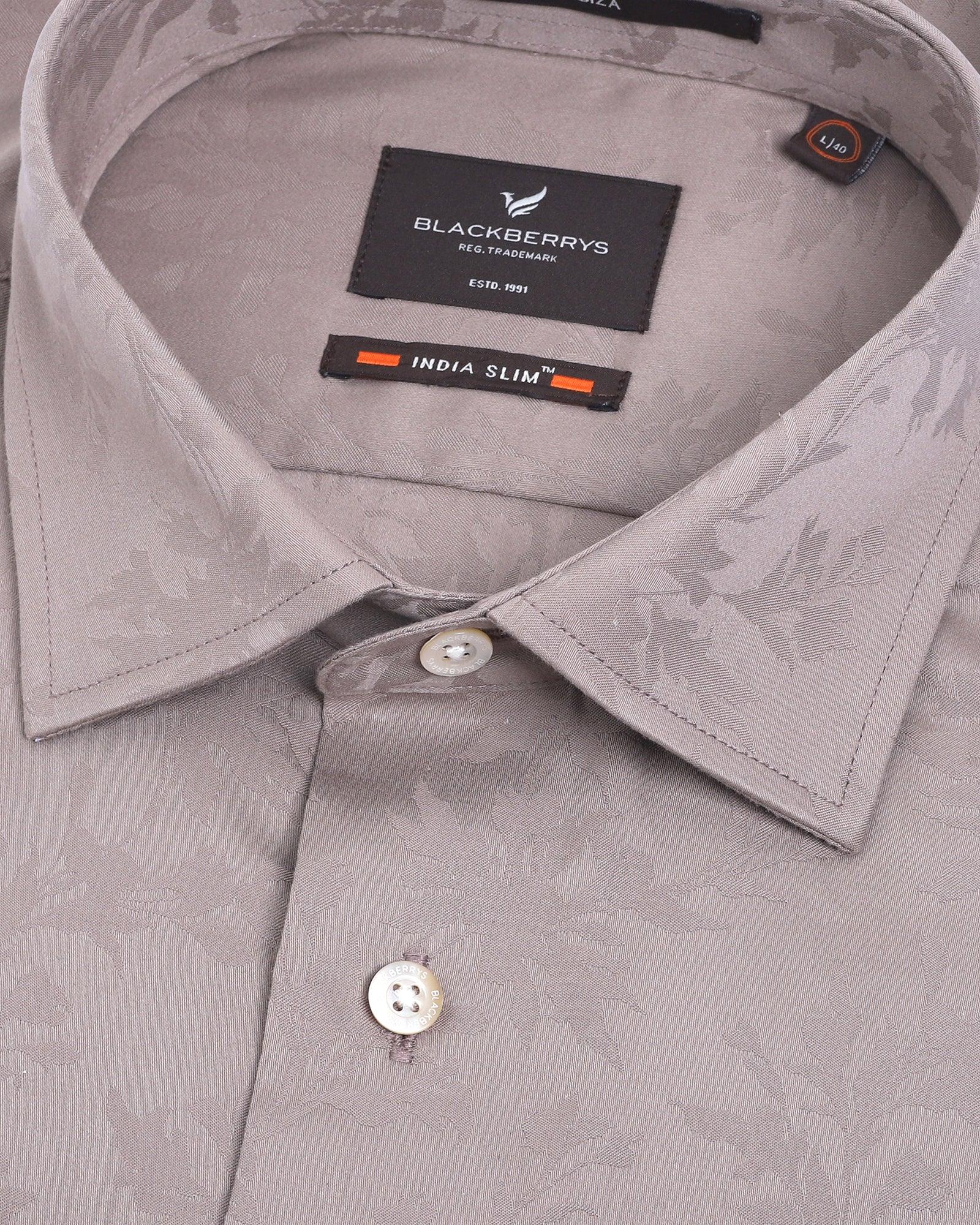 Formal Khaki Printed Shirt - Amber