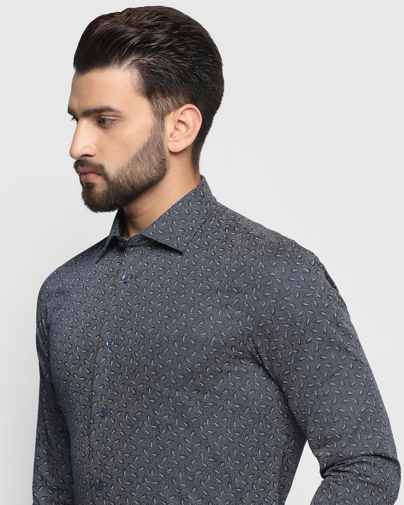 Formal Navy Printed Shirt - Lauren