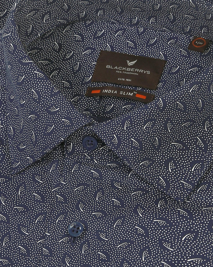 Formal Navy Printed Shirt - Lauren