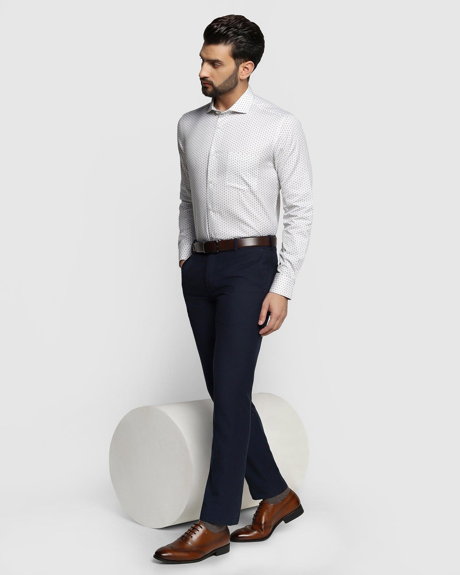 Formal White Printed Shirt - Bing