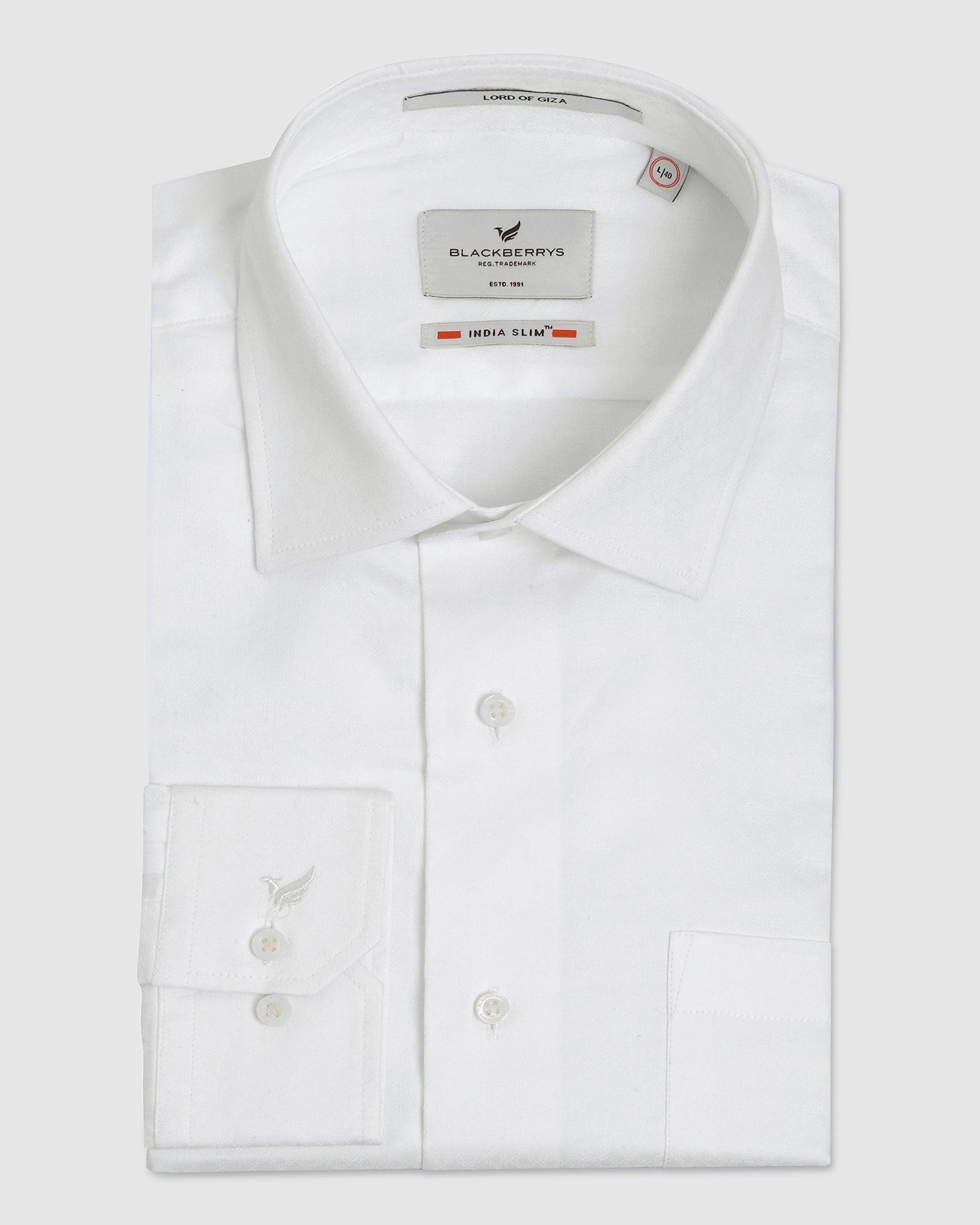 Formal White Printed Shirt - Rovin