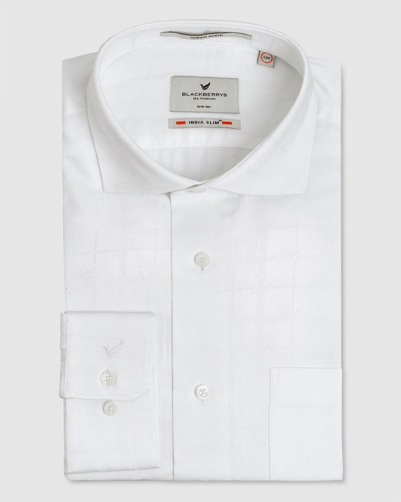 Formal White Printed Shirt - Suzan