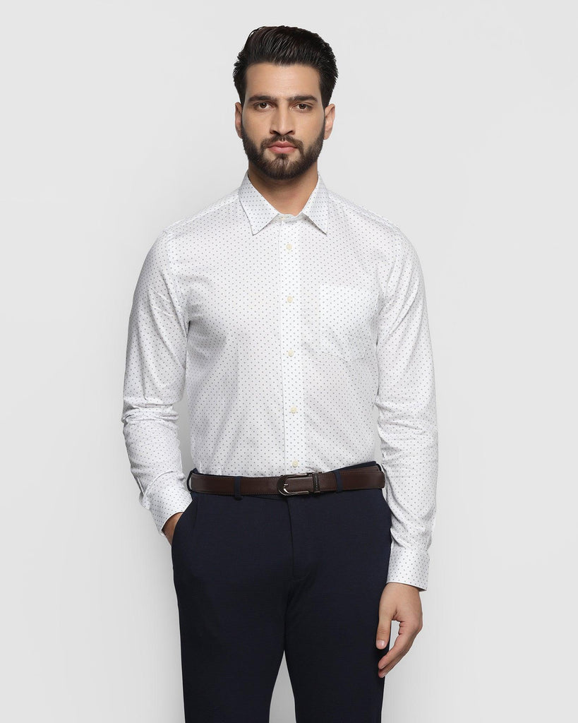 Formal White Printed Shirt - Wong