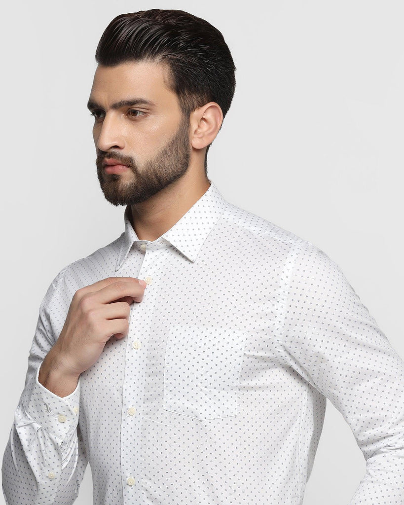 Formal White Printed Shirt - Wong