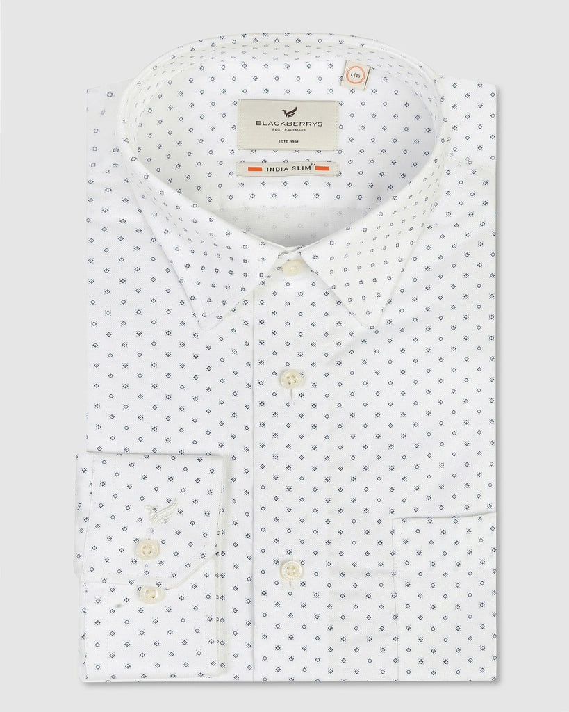 Formal White Printed Shirt - Wong