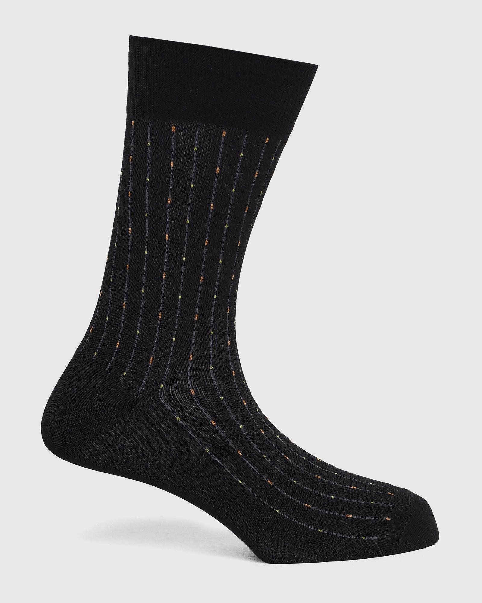 Printed Formal Socks In Black (Porche) - Blackberrys