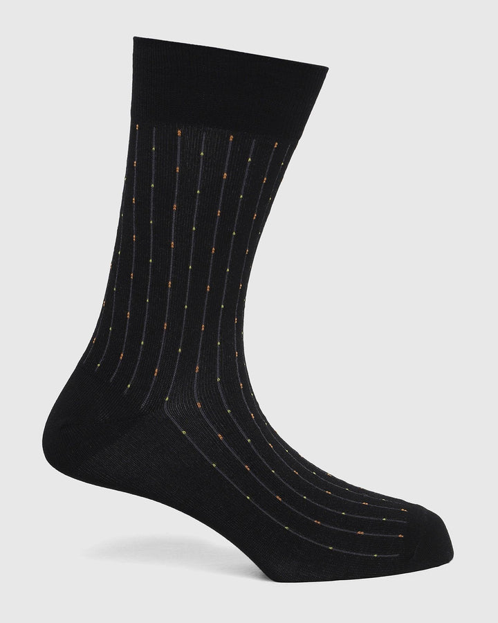 Cotton Black Printed Socks - Porche