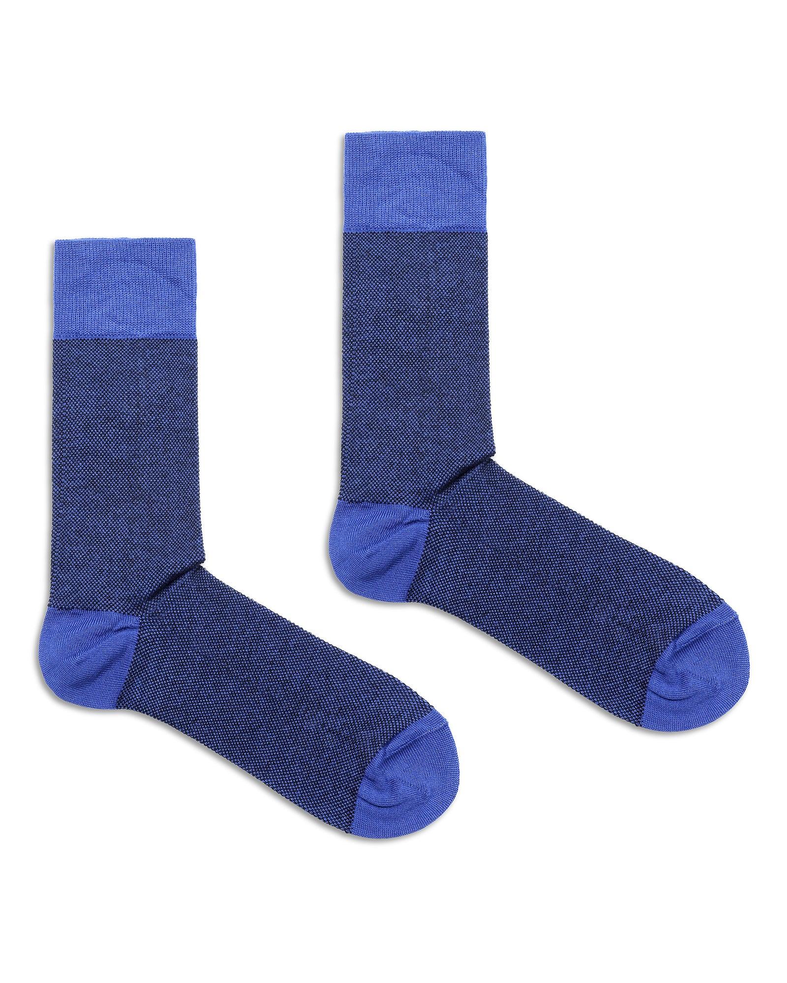 Printed Formal Socks In Blue (Pulsar) - Blackberrys