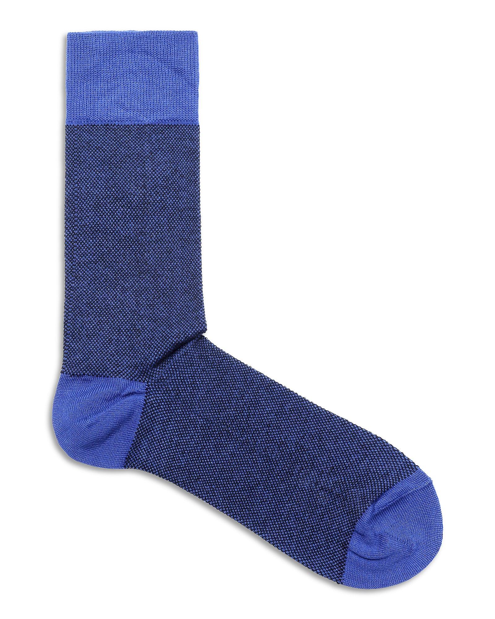 Printed Formal Socks In Blue (Pulsar) - Blackberrys