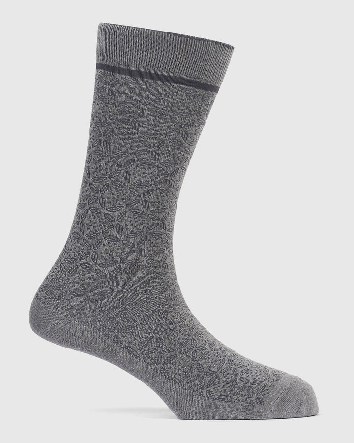 Cotton Grey Printed Socks - Palma