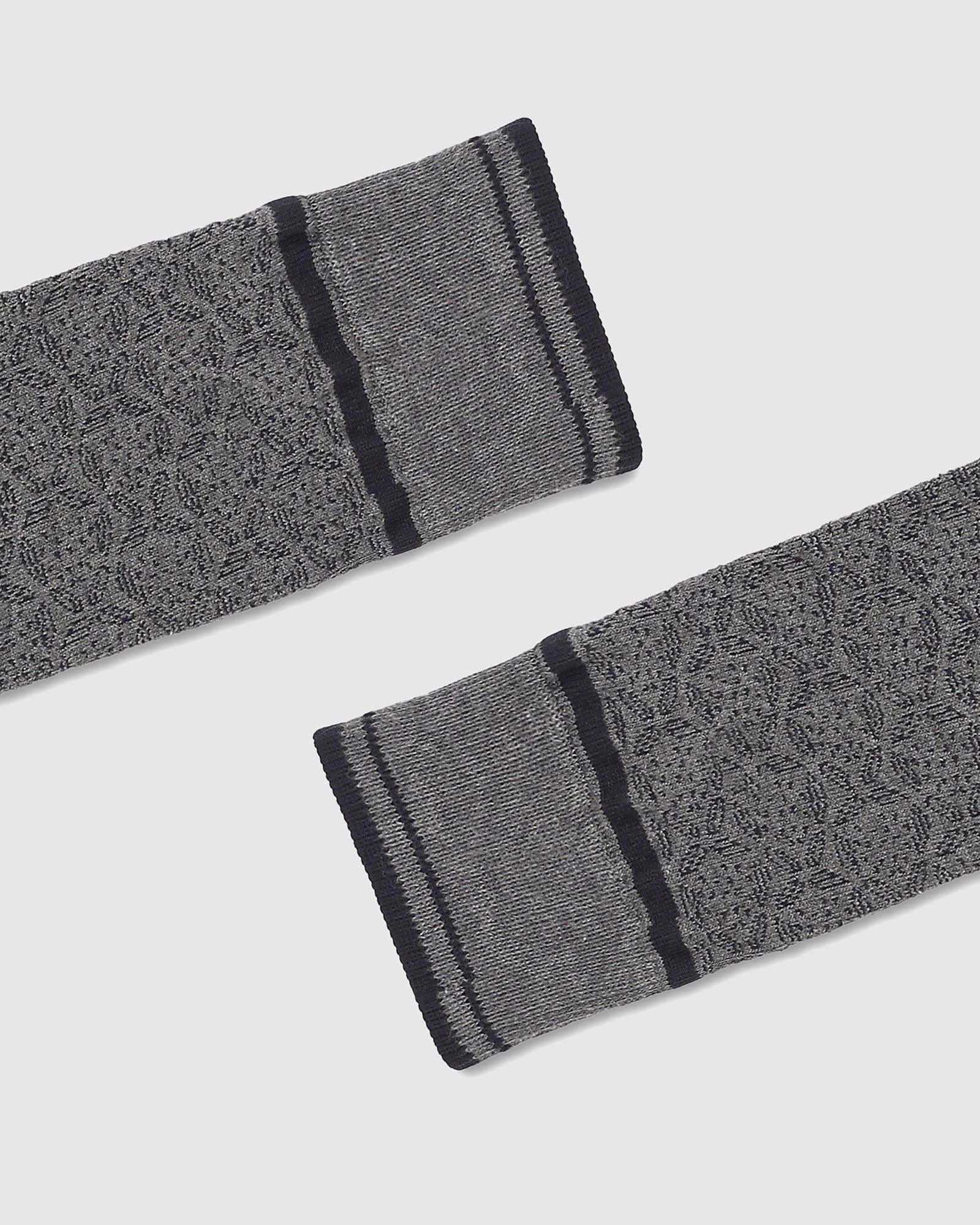 Cotton Grey Printed Socks - Palma