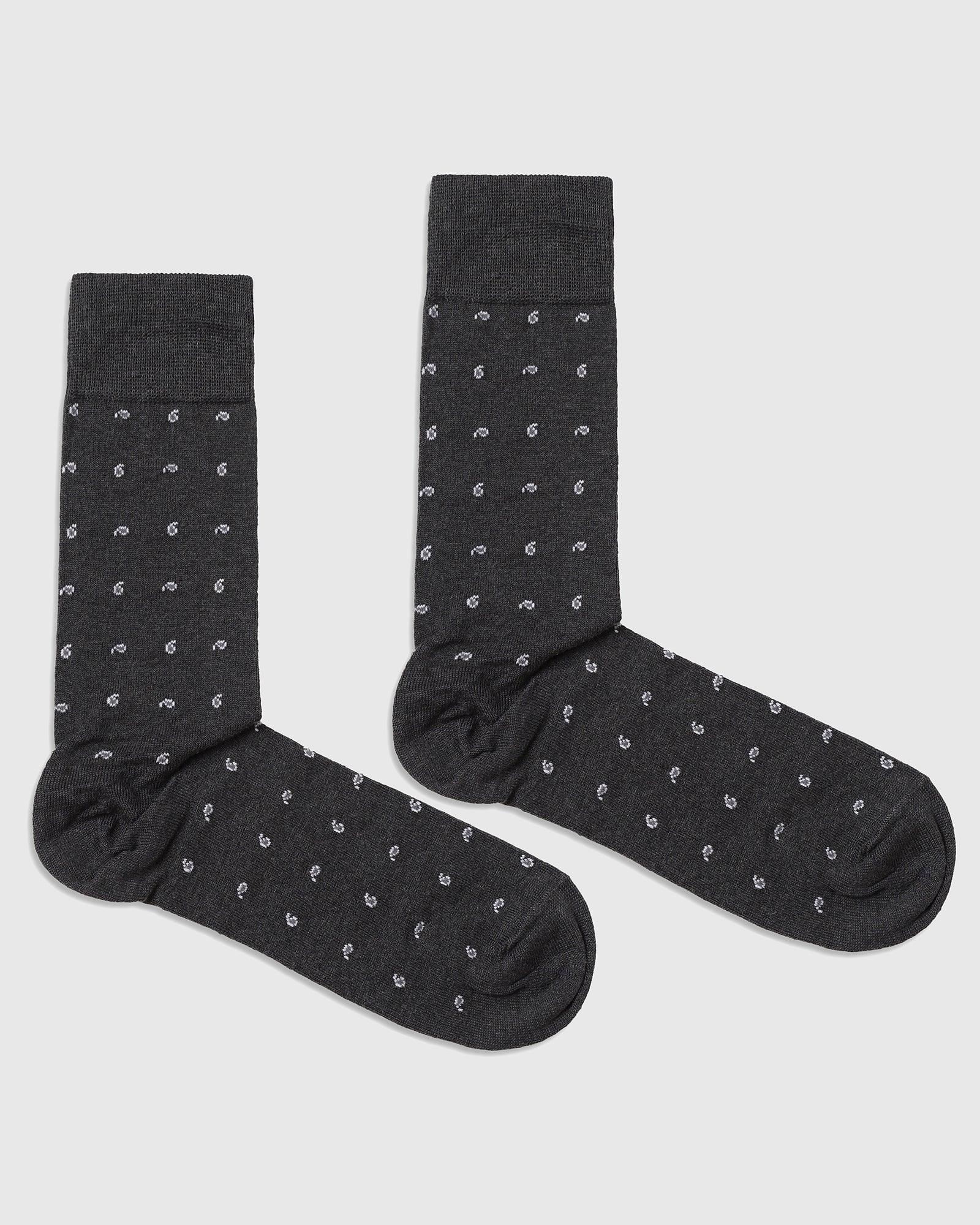 Cotton Grey Printed Socks - Peterson