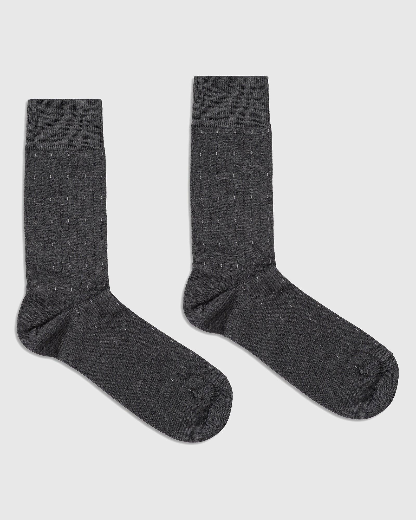 Cotton Grey Printed Socks - Porche
