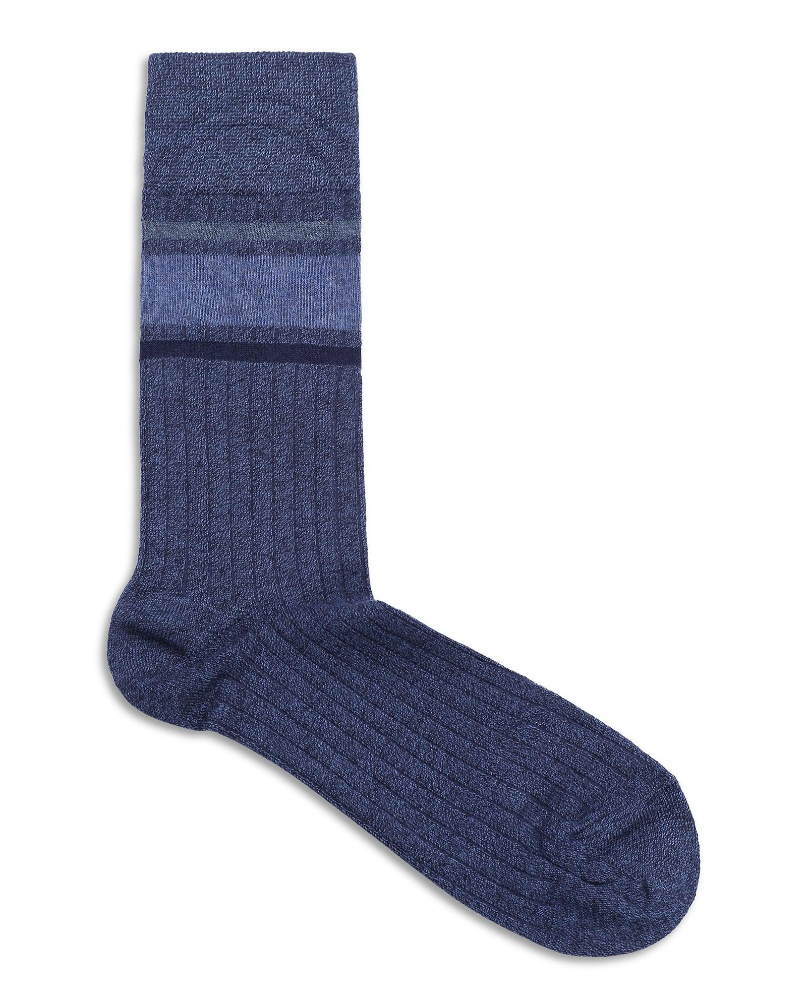 Cotton Navy Printed Socks - Promp