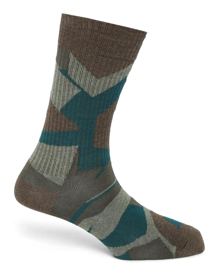 Cotton Olive Printed Socks - Pargo