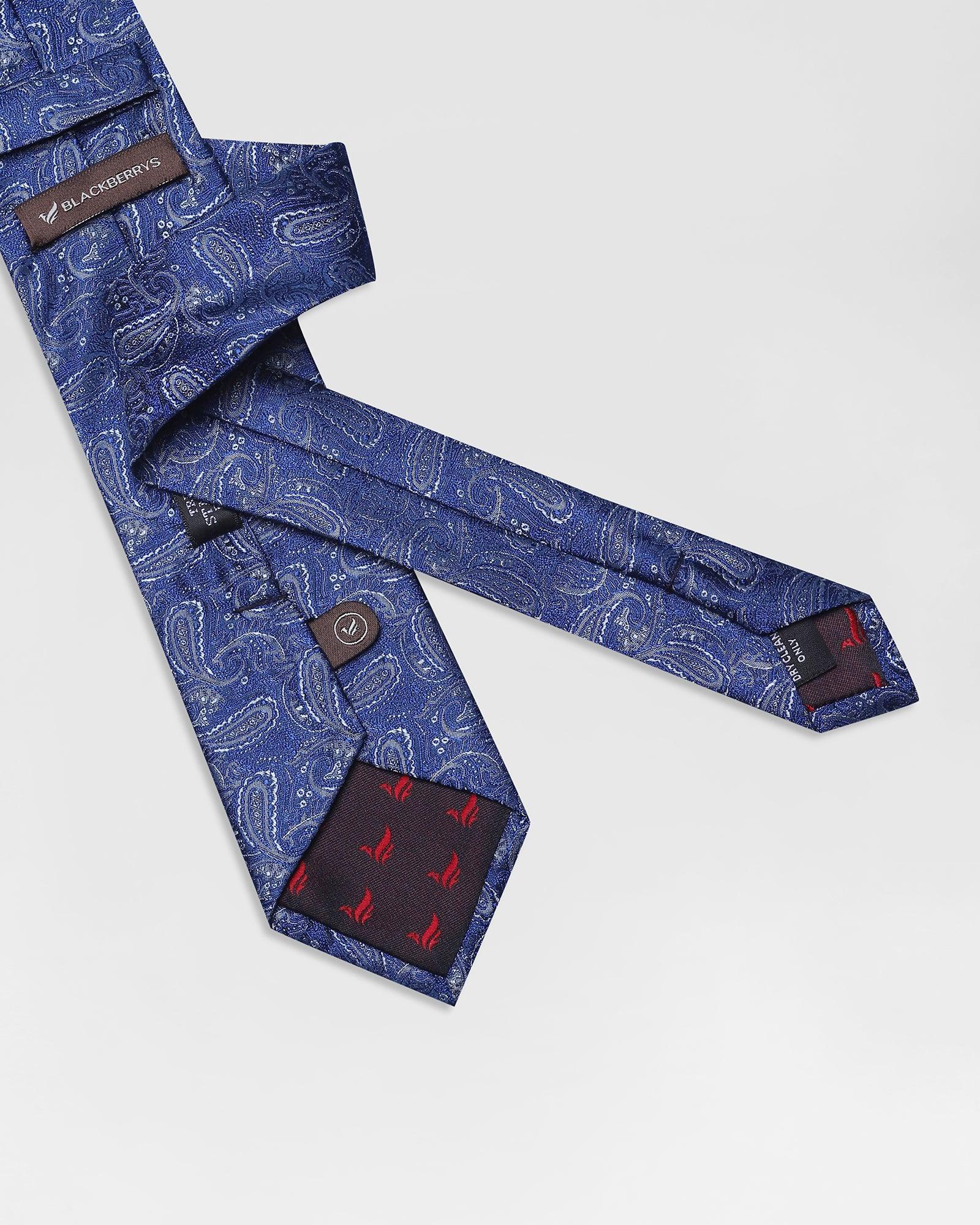 Silk Blue Printed Tie - Ruben