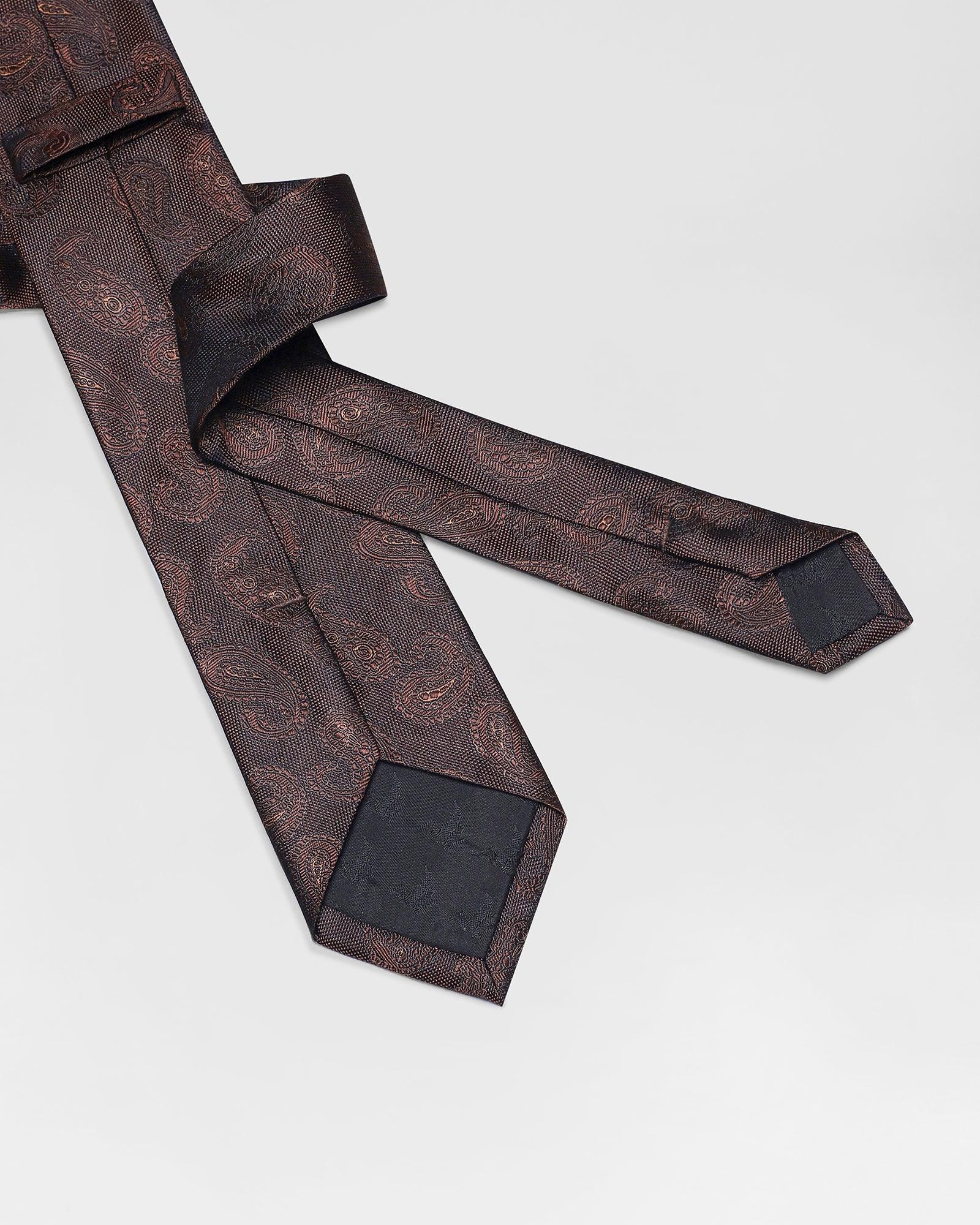 Silk Brown Printed Tie - Rinaldo