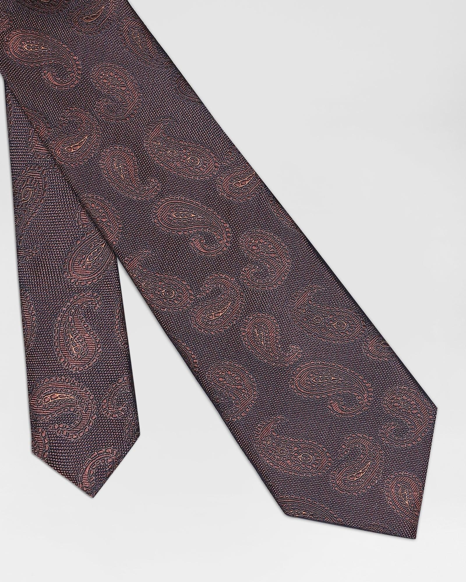 Silk Brown Printed Tie - Rinaldo