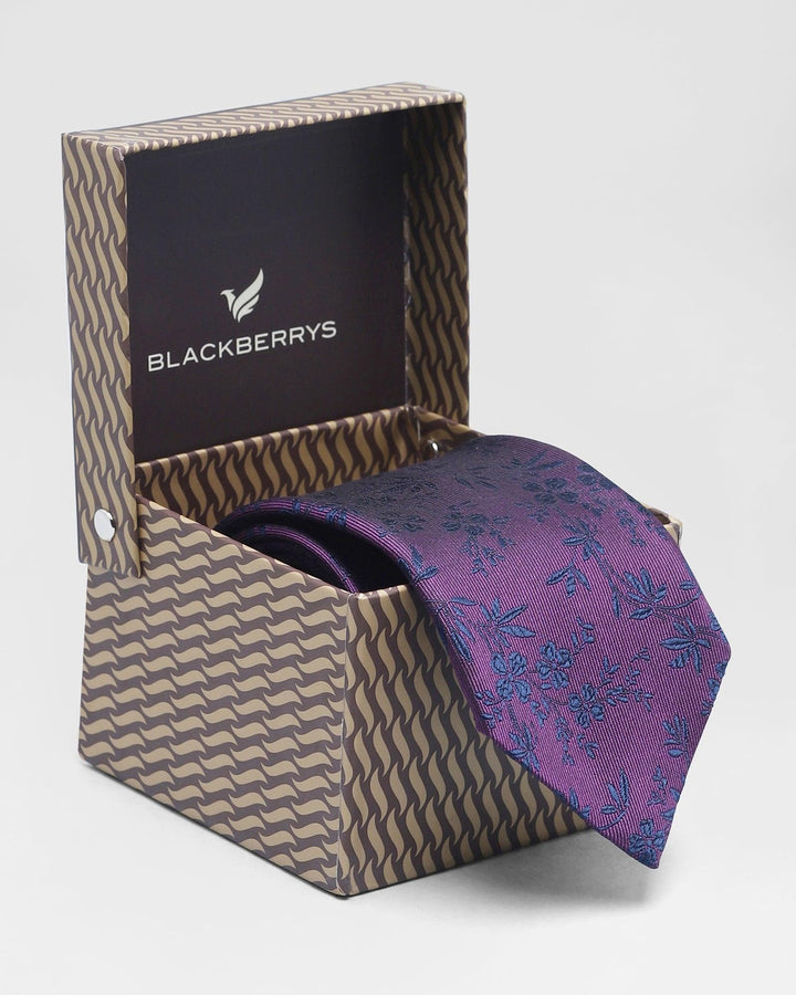 Silk Purple Printed Tie - Ribaldo