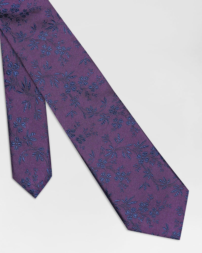 Silk Purple Printed Tie - Ribaldo