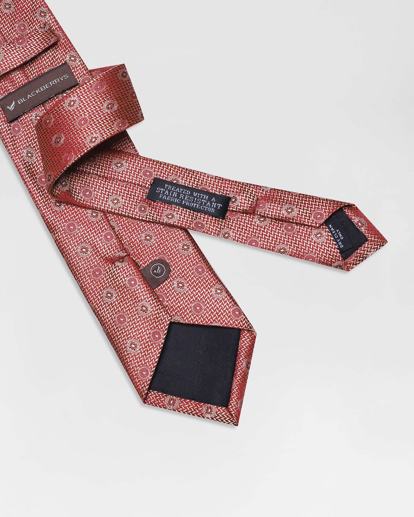 Silk Rust Printed Tie - Rigold