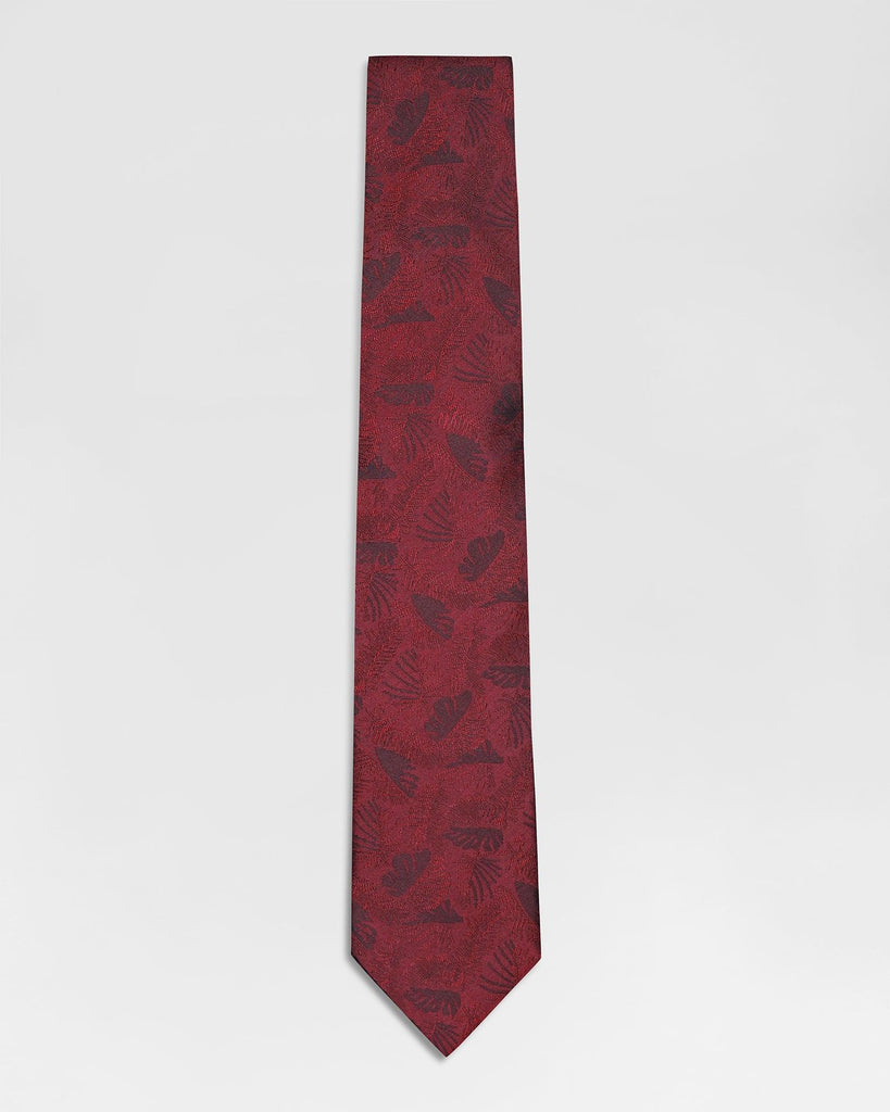 Silk Wine Printed Tie - Rainger