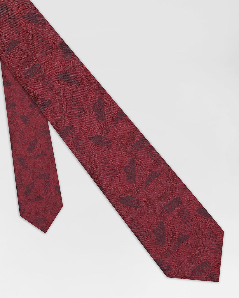 Silk Wine Printed Tie - Rainger