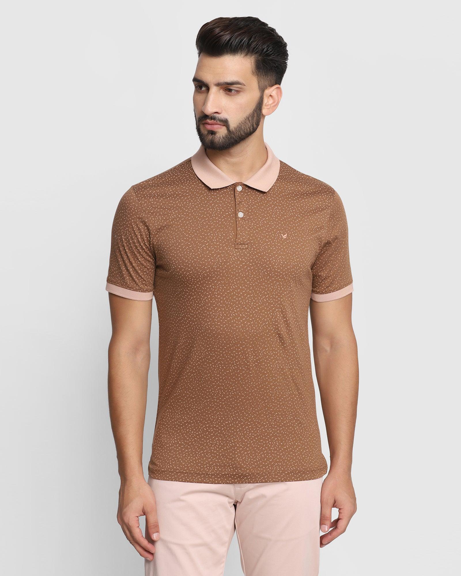 Polo Brown Printed T Shirt - Siezer