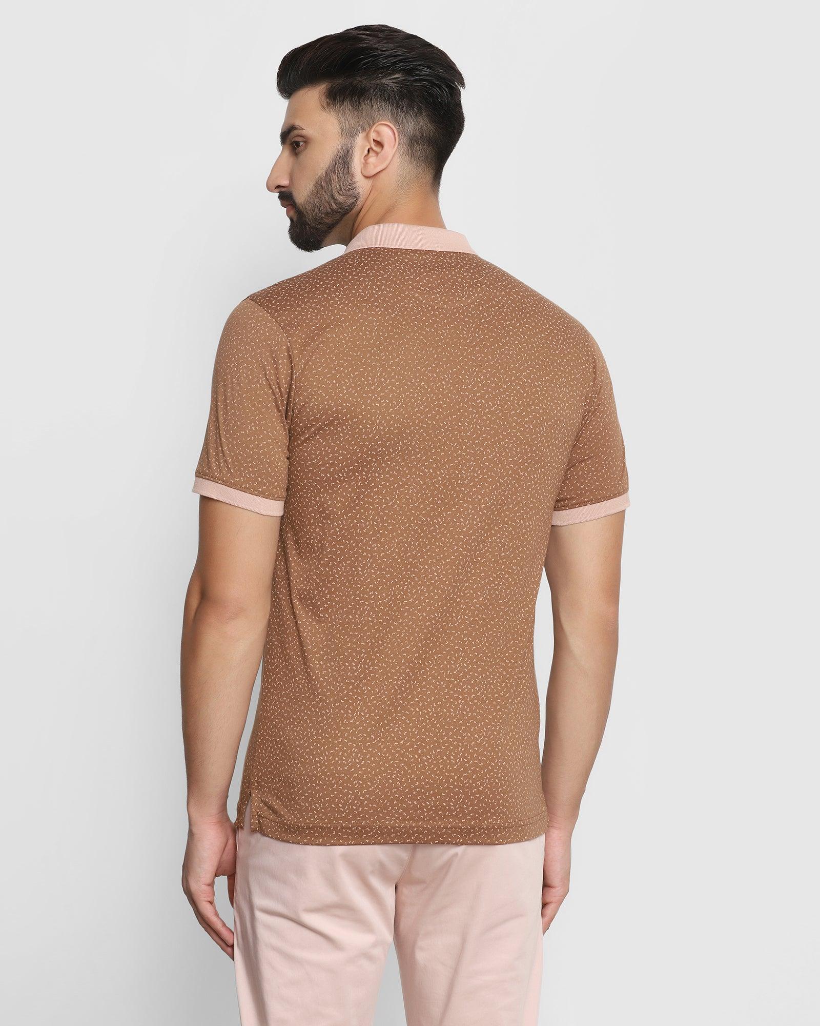 Polo Brown Printed T Shirt - Siezer